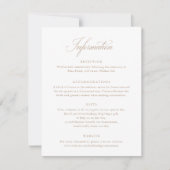Elegante Calligraphy Script Beige Wedding Info Car Einladung (Vorderseite)