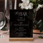 Elegante Calligraphy Script Black Wedding Bar Acrylschild