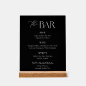 Elegante Calligraphy Script Black Wedding Bar Acrylschild (Vorderseite)