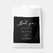 Elegante Calligraphy Script Black Wedding Vielen D Geschenktütchen (Vorderseite)