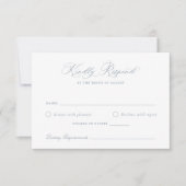 Elegante Calligraphy Script Blue Wedding RSVP Card Einladung (Vorderseite)