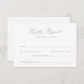 Elegante Calligraphy Script Blue Wedding RSVP Card Einladung (Vorne/Hinten)