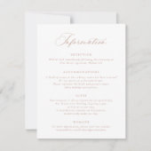 Elegante Calligraphy Script Blush Wedding Info Car Einladung (Vorderseite)