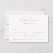 Elegante Calligraphy Script Blush Wedding RSVP Car Einladung (Vorderseite)
