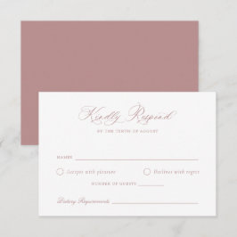 Elegante Calligraphy Script Blush Wedding RSVP Car Einladung