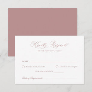 Elegante Calligraphy Script Blush Wedding RSVP Car Einladung