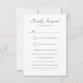 Elegante Calligraphy Script Classic Wedding RSVP Karte (Vorderseite)