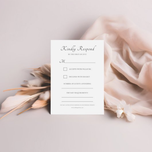 Elegante Calligraphy Script Classic Wedding RSVP Karte