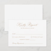 Elegante Calligraphy Script Gold Wedding RSVP Card Einladung (Vorne/Hinten)