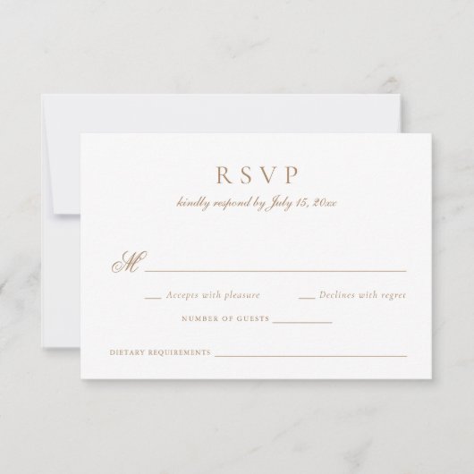 Elegante Calligraphy Script Gold Wedding RSVP Einladung (Vorderseite)