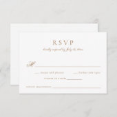 Elegante Calligraphy Script Gold Wedding RSVP Einladung (Vorne/Hinten)