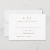 Elegante Calligraphy Script Gold Wedding RSVP Einladung (Vorderseite)