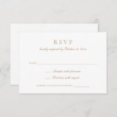 Elegante Calligraphy Script Gold Wedding RSVP Einladung (Vorne/Hinten)