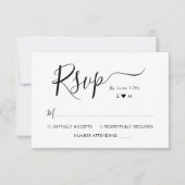 Elegante Calligraphy Script Monogram Wedding RSVP Karte (Vorderseite)