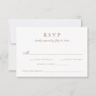 Elegante Calligraphy Script Olive Gold Wedding RSV Einladung
