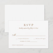 Elegante Calligraphy Script Olive Gold Wedding RSV Einladung (Vorne/Hinten)