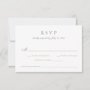 Elegante Calligraphy Script Olive Gray Wedding RSV Einladung