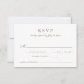 Elegante Calligraphy Script Olive Sage Wedding RSV Einladung (Vorderseite)