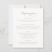 Elegante Calligraphy Script Ornament Wedding Info Einladung (Vorderseite)