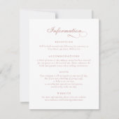 Elegante Calligraphy Script Ornament Wedding Info Einladung (Vorderseite)