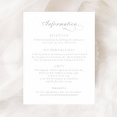 Elegante Calligraphy Script Ornament Wedding Info Einladung