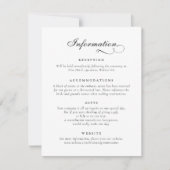Elegante Calligraphy Script Ornament Wedding Info Einladung (Vorderseite)
