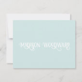 Elegante Calligraphy Script Pastel Blue Note Card Mitteilungskarte (Vorderseite)