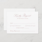 Elegante Calligraphy Script-Rose Wedding RSVP Card Einladung (Vorne/Hinten)