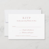 Elegante Calligraphy Script-Rose Wedding RSVP Einladung (Vorderseite)