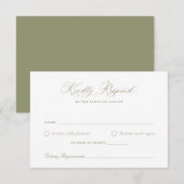 Elegante Calligraphy Script Sage Wedding RSVP Card Einladung (Vorne/Hinten)