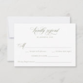 Elegante Calligraphy Script Sage Wedding RSVP Einladung (Vorderseite)