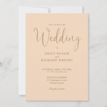 Elegante Calligraphy Script Soft Peach Wedding