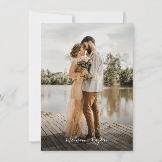 Elegante Calligraphy Script Terracotta Wedding Einladung (Rückseite)