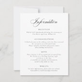Elegante Calligraphy Script Wedding Information In Einladung (Vorderseite)