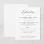 Elegante Calligraphy Script Wedding Information In Einladung (Vorne/Hinten)