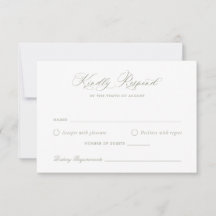 Elegante Calligraphy Script Wedding RSVP Card