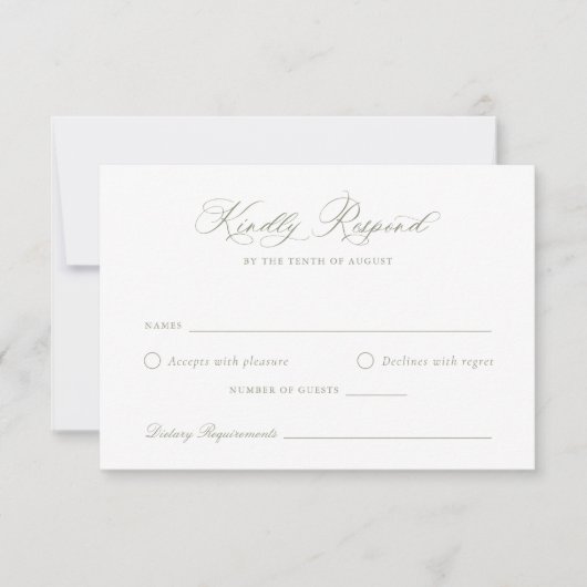 Elegante Calligraphy Script Wedding RSVP Card Einladung (Vorderseite)