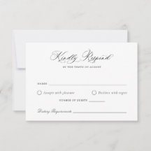 Elegante Calligraphy Script Wedding RSVP Card