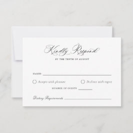 Elegante Calligraphy Script Wedding RSVP Card Einladung