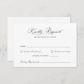 Elegante Calligraphy Script Wedding RSVP Card Einladung (Vorne/Hinten)