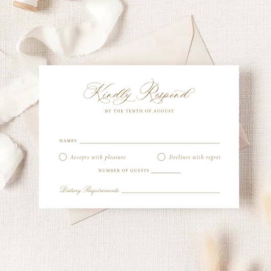 Elegante Calligraphy Script Wedding RSVP Card Einladung