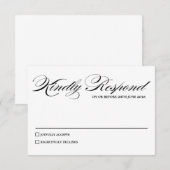 Elegante Calligraphy Script Wedding RSVP Card Karte (Vorne/Hinten)