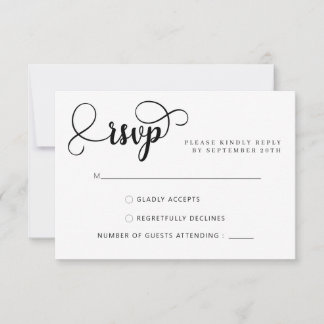 Elegante Calligraphy Script Wedding RSVP Cards