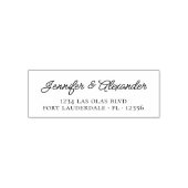 Elegante Calligraphy Script Wedding Rücksendeadres Permastempel (Design)