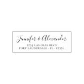 Elegante Calligraphy Script Wedding Rücksendeadres Permastempel (Design)