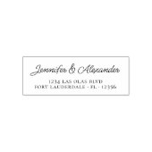 Elegante Calligraphy Script Wedding Rücksendeadres Permastempel (Design)