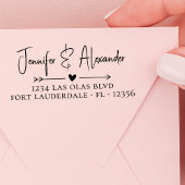 Elegante Calligraphy Script Wedding Rücksendeadres Permastempel