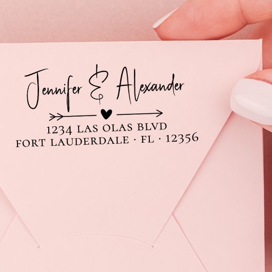 Elegante Calligraphy Script Wedding Rücksendeadres Permastempel