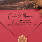Elegante Calligraphy Script Wedding Rücksendeadres Permastempel