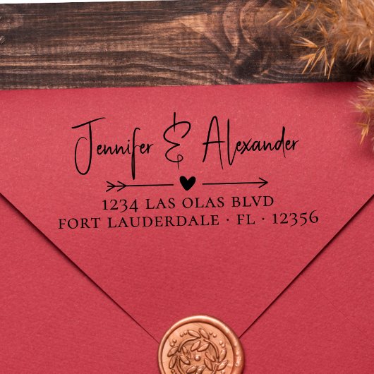 Elegante Calligraphy Script Wedding Rücksendeadres Permastempel